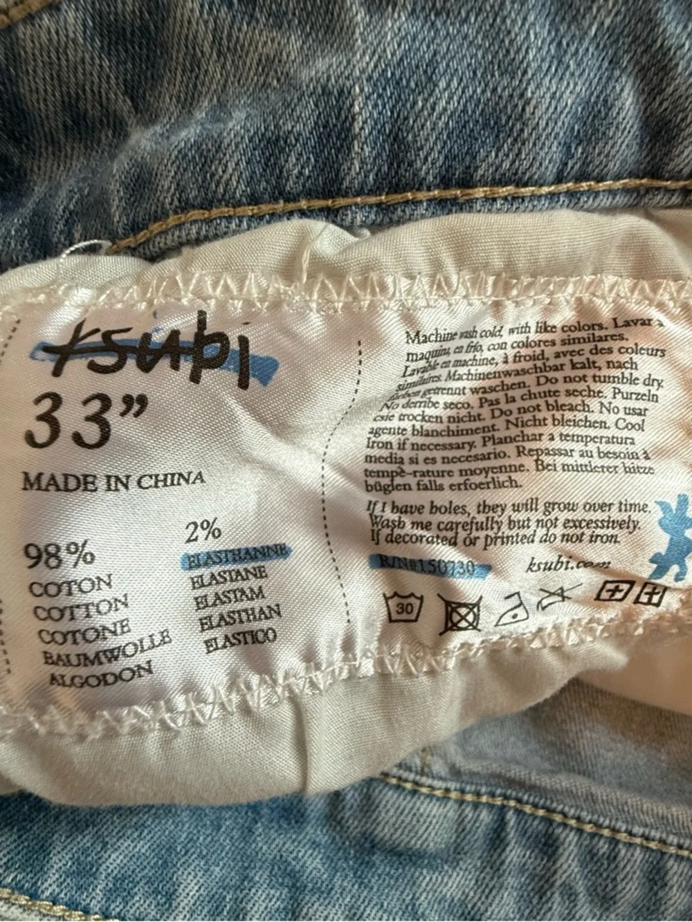 Ksubi Van Winkle Jeans 33 Light Wash Distressed Skinny Denim Trashed Men’s
